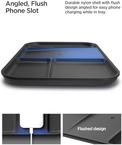 Spigen Vegan Leather Valet Tray Tech EDC Nightstand Desk Organizer - Image 5
