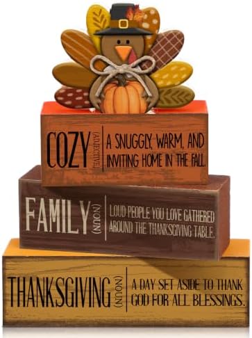 Moucuny 4 Pcs Thanksgiving Turkey Decor for Home Cozy Fall Table Decoration by Moucuny