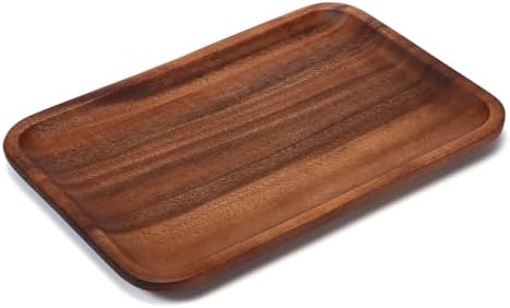 Serving Acacia Wood Valet Tray for Men Women, Catch All Acacia Mens Key Dump Bedside Nightstand Organizer EDC Decorative Wooden Tray for Phone Watch Wallet Keys Jewelry - Image 4