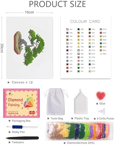 PeakLuv Small Diamond Art Kits Green Plants Mini Diamond Painting Kits - Image 3
