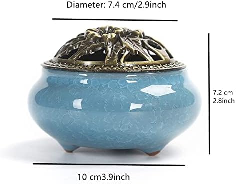 Ceramic Incense Burner with Lid, Cone Coil Incense Holder for Home - Image 2