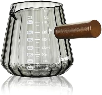 Joeyan Espresso Cups 7 oz, Gray Glass Measuring Cup, Espresso Accessories by JoeyanHousehold