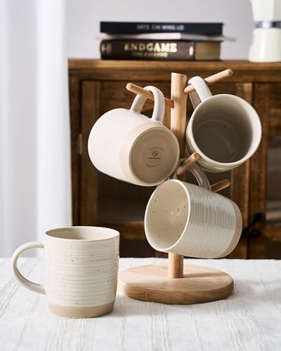 famiware Coffee Mugs Set of 4, 13 oz Mug Set, Ceramic Cup Set with Handle - Image 5