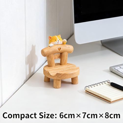 1PCS Cute Dog Wooden Phone Stand – Mini Desktop Holder for All Smartphones, Adorable Home Office Desk Decor Accessory - Image 3