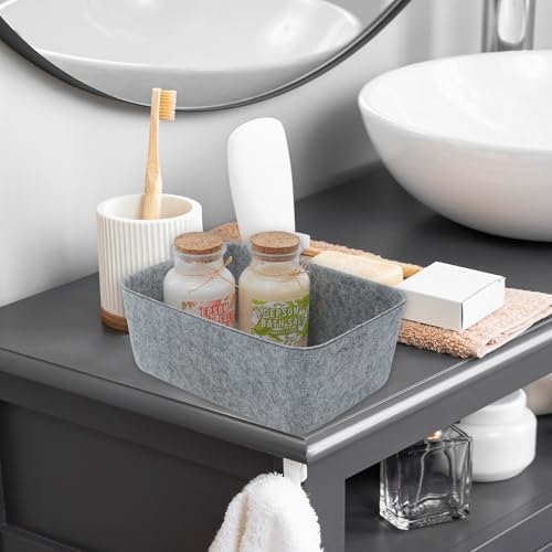 Welaxy Office Felt Deep Storage Bin Desk Drawer Organizer Caddy Gray - Image 3