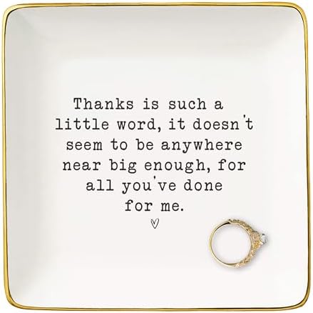 Appreciation,Birthday,Thanksgiving,Christmas Gift for Woman Best Friend,Thank You Gifts for Women Gril,Present to Say Thank You-Appreciation Keepsake -Ceramic Jewelry Tray Trinket Holder Ring Dish by NZY