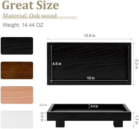 Decorative Tray Farmhouse Decor Wood Soap Holder, 10.8 * 5.3 Black - Image 5