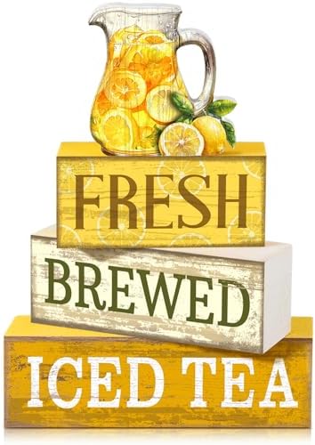 Moucuny 4 Pcs Summer Lemon Table Decorations Iced Tea Tiered Tray Decor by Moucuny