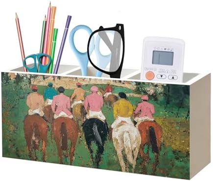 Equestrian Gifts for Women Men Pen Pencil Holder Organizer for Home Office Desk Accessories, Country Western Cowboy Horse Racing Wood Signs Makeup Brush Toothbrush Holder by Unknown