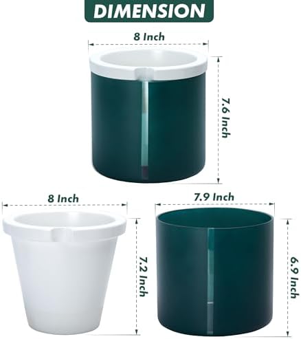D'vine Dev Self Watering Terracotta Pot, Teal Glass Cup, 8 in, 37-X-C-5 - Image 3