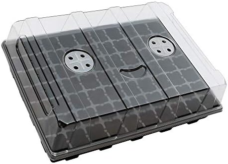 Gardzen Seed Starter Tray, 5 Pack Smiling Face Plant Germination Trays with Total 350-Cell, Seed Starter Kit with Humidity Vented Domes and Bases for Starting Vegetable Flower Herb Seeds 18" x 14" by Gardzen