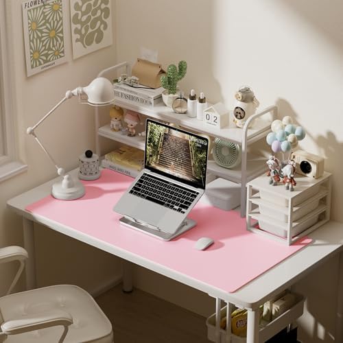 Aothia Faux Leather Desk Mat – Large Mouse Pad, Non-Slip PU Leather Blotter, Waterproof Writing Surface for Office and Home (Fairy Pink, 47.2" x 23.6") - Image 3