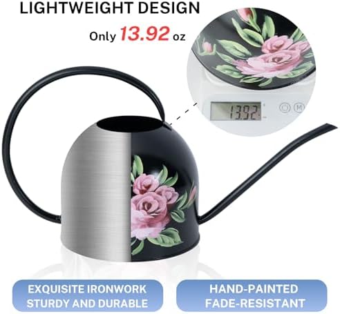 MOYEE Metal Small Watering Can for Indoor Outdoor Plants, Pretty Water Cans - Image 5