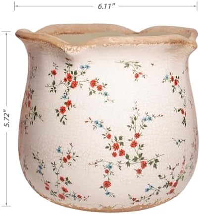 Ceramic Pots for Plants, French Country Flower Pot & Vase with Drainage - Image 3