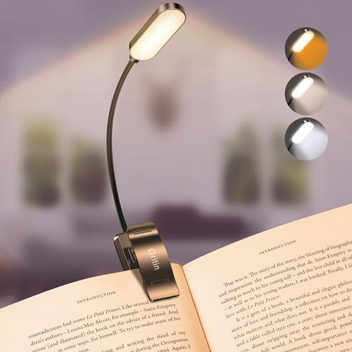 Gritin 16 LED Rechargeable Book Light for Reading in Bed by Gritin