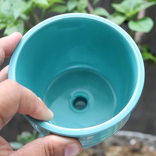 Cute 4.13 Inch Ceramic Home Garden Decoration Succulent Cactus Flower Pots Container -Plant Not Included，Red - Image 6