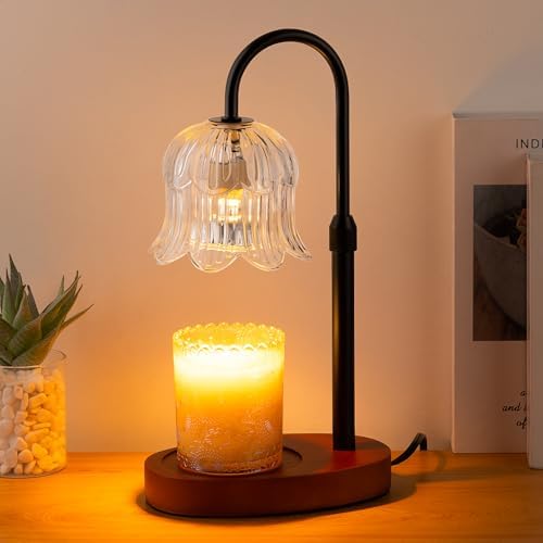 CRMILL Candle Warmer Lamp Electric Timer - Candles Height Adjustable Dimmable Warmers Scented Flower Lamps No Flame Heat Warm Melt Wax Jar Modern Home Decor Table Lights for Home Living Bedroom by Unknown