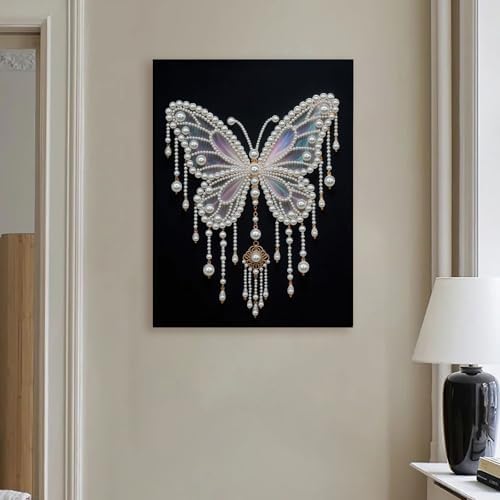 DIY Pearl Painting with Frame, Creative Design, Handmade Stress-Relieving Home Wall Decoration, Includes Frame and Tools-Butterfly-1 - Image 4
