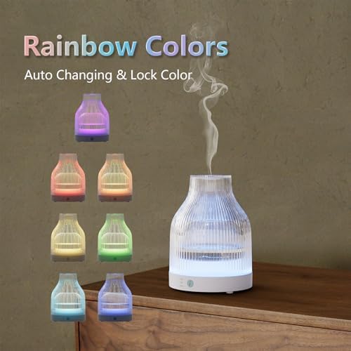 Glass Essential Oil Diffuser 200ml, 7-Color LED, for Home - Image 4