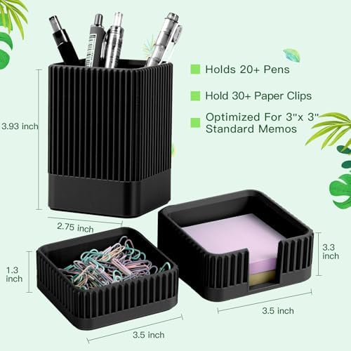 Aesthetic Desk Organizer Set,3-Piece Sturdy Plastic Office Accessories - Image 6