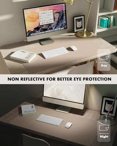 YSAGi Double-Sided Desk Pad, 31.5"x15.7" Leather Desk Mat, Eco Cork Desk Pad Protector,Large Mouse Pad,Waterproof Desk Blotter for Office/Home (Beige/Cork) - Image 6