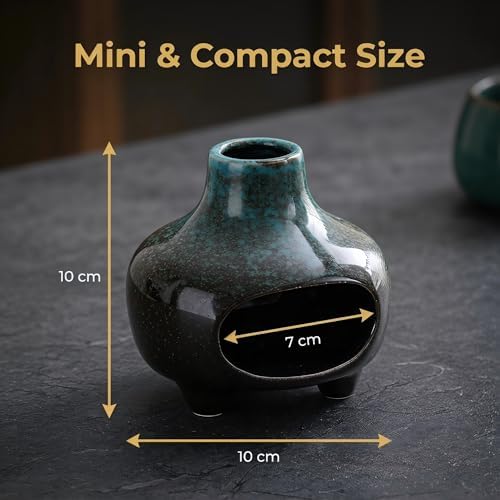 Blue Palo Santo Holder Burner Ceramic,Cone Incense Burner for Wood Sticks - Image 2