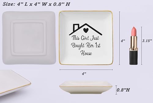 Happy New Home Gift,Congrats Gifts Realtor to Homeowner-First Time Housewarming Present-New Home Owners Present for Woman-Jewelry Tray Trinket Holder Ring Dish-Just Bought Her 1st House - Image 5