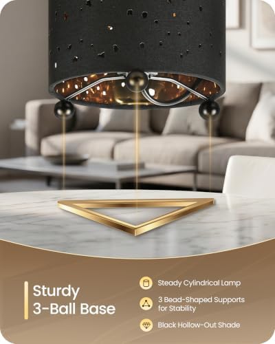 Black Table Lamps Set of 2, 8.1" Small Bedside Lamps Set of 2 - Image 5