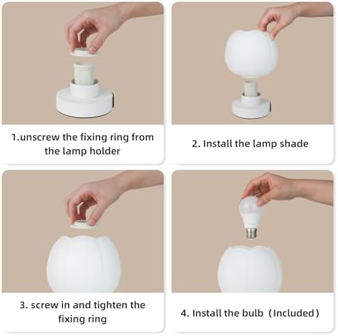 Touch Bedside Lamp wtih USB C+A Charging Ports,Tulip Flower Lamp - Image 5