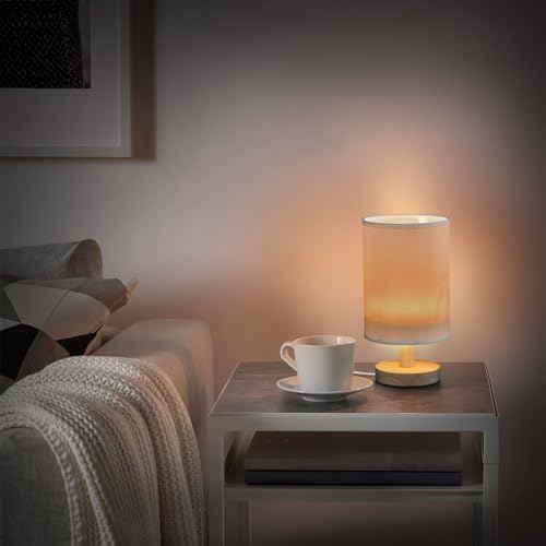 Kigai Small Table Lamp, USB Powered LED Bedside Lamp with Fabric Shade - Image 6