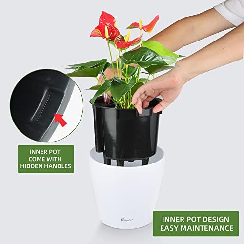 Dexceder 11x10 Self Watering Planter (White High Gloss) - Image 5