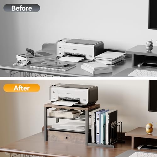 Homeiju Wood Desk Organizer with Drawers, Desk File Organizer with 3 Vertical File Holders, File Shelf,Storage for Mail, Supplies,Classroom Organization - Image 7