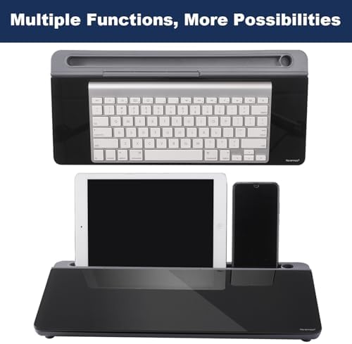 TSJ OFFICE Desktop Whiteboard Dry-Erase-Board - Computer Keyboard Stand White Board Surface Pad with Drawer, Desk Organizers with Accessories for Office, Home, School Supplies - Black＆Grey - Image 5