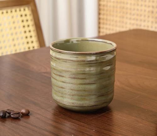 Japanese retro ceramic teacups, coffee cups, and water cups, suitable for restaurants, homes, and offices, green. by Unknown