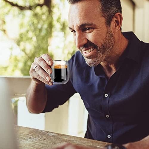 glastal Double Walled Espresso Coffee Glass Cups 100ml (4oz) Set of 6 - Image 4