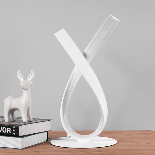 NUÜR White Spiral LED Table Lamp, Stepless Dimmable Bedside Lamp - Image 3