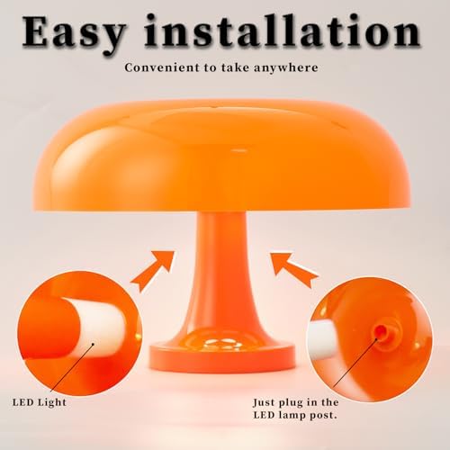 Modern Decorative Table Lamp, Mushroom Cap Design, USB Powered, 3 Lighting Modes, Dimmable, for Bedroom, Living Room Decor, Polished Plastic, Sunset Theme, Push Button Control, Adjustable Brightness - Image 5