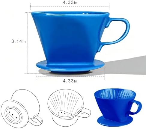Ceramic Pour Over Coffee Dripper, V-Shaped Coffee Filter Cone - Image 3