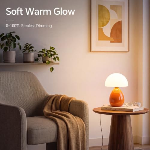 Dawnwake Mushroom Lamp Table Lamp for Bedroom-Small Desk Table Lamps,Orange - Image 4