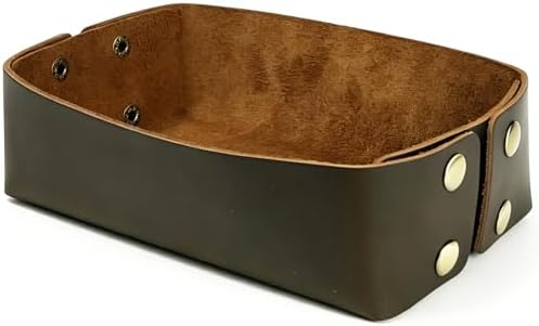 Leather Valet Tray Organizer for Men & Women Desktop Catchall Storage Tray for Entryway Table Key, Wallet, Watch, Coin Change, Phone, Dresser by Paesteffe