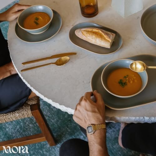 Mora Ceramic Decorative Tray - 10.6in Dish for Jewelry, Soap Dispenser, Perfume, Makeup, Accessories, Candle, in the Bathroom Vanity, Bedside, or Kitchen Counter. Cute Organizers - Storm - Image 7