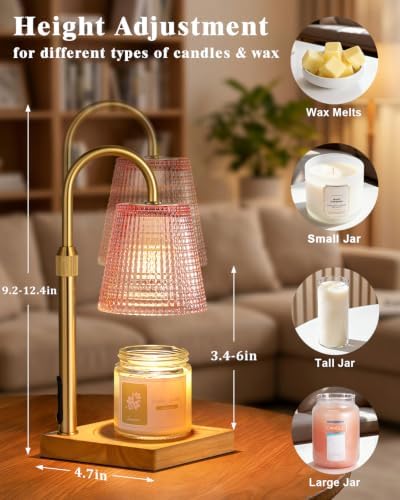 Pink Candle Warmer Lamp with Timer, House Warming Gifts New Home Decor - Image 2