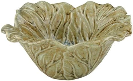 47th & Main Decorative Trinket Tray Flower Shaped Glazed Ceramic Dish for Home Décor, 6" Diameter x 1" Deep, Kale Flower - Image 2
