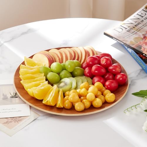 Yangbaga Acacia Wood Serving Tray: Round Decorative Tray for Home Decor - Image 7