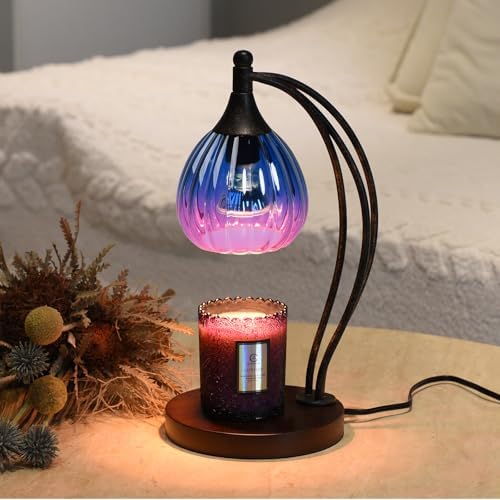 Candle Warmer Lamp with Timer Dimmer - Electric Candle Warmer Light Wax Warmer for Jar Candles - Candle Lamp Warmer Unique Gifts for Women Mom House Warming Gifts New Home Decor Blue Purple Gradient - Image 6