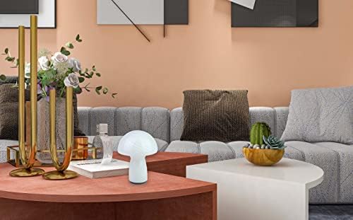 NOTOC Mushroom lamp,Dimmable Glass Table Lamp,Vintage Style Table Lamp,Stripe White Bedside Desk lamp,Cute Table Lamps.（LED Bulbs Included） - Image 5