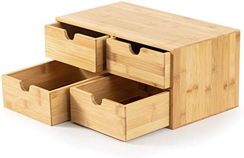 Bamboo Desk Drawer Organizer, Desktop Organizer with Drawers T(4 Drawes) - Image 6