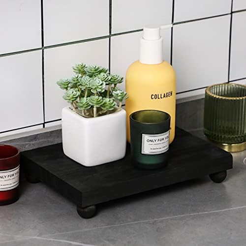 Amyhill Wood Pedestal Stand Riser Decor,Classic,Black,9 X 6 Inch - Image 3