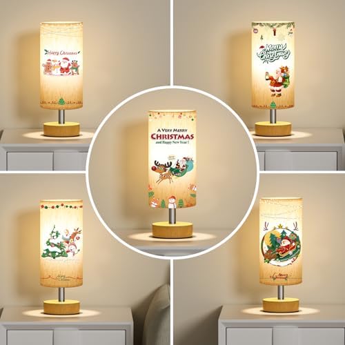 Table Lamps Set of 2 （Cream Shade - Wood Base, 11.6" Inline Control） - Image 7