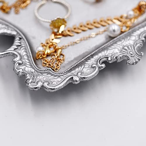 Funly mee Vintage Metal Sliver Jewelry Tray, Ring Holder - Image 7
